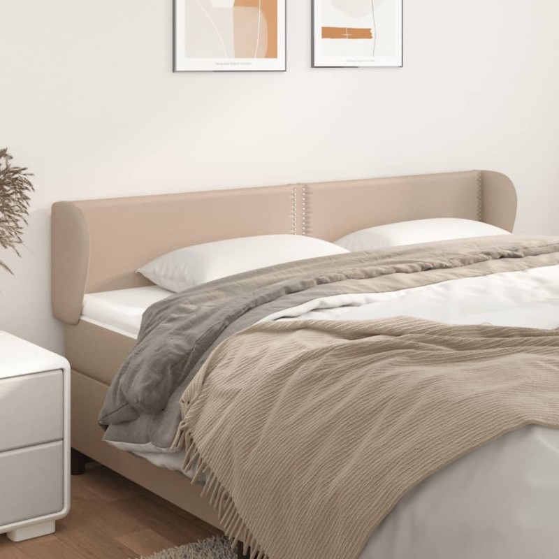 vidaXL Cabecero de cuero sintético color capuchino 203x23x78/88 cm vidaXL Cabecero de cuero sintético color capuchino 203x23x78/88 cm