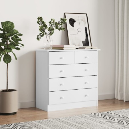 vidaXL Cómoda cajonera ALTA madera maciza pino blanco 77x35x73 cm