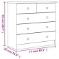 vidaXL Cómoda cajonera ALTA madera maciza pino blanco 77x35x73 cm
