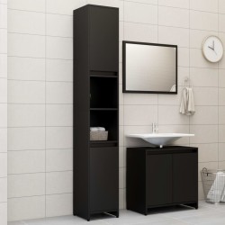  vidaXL Juego de muebles de baño 3 pzas madera de ingeniería negro
