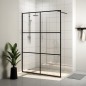 vidaXL Mampara de ducha accesible vidrio ESG claro negro 140x195 cm vidaXL Mampara de ducha accesible vidrio ESG claro negro 140x195 cm