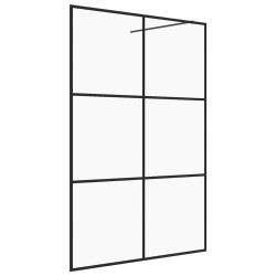 vidaXL Mampara de ducha accesible vidrio ESG claro negro 140x195 cm
