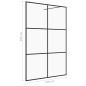 vidaXL Mampara de ducha accesible vidrio ESG claro negro 140x195 cm vidaXL Mampara de ducha accesible vidrio ESG claro negro 140x195 cm