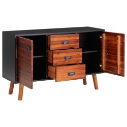 vidaXL Aparador de madera maciza de acacia y MDF 110x35x70 cm