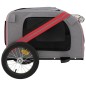 vidaXL Remolque de bicicleta mascotas hierro tela Oxford rojo gris vidaXL Remolque de bicicleta mascotas hierro tela Oxford rojo gris
