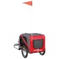 vidaXL Remolque de bicicleta mascotas hierro tela Oxford rojo gris vidaXL Remolque de bicicleta mascotas hierro tela Oxford rojo gris
