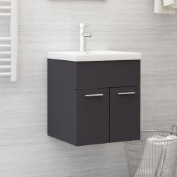 vidaXL Mueble con lavabo madera de ingeniería gris