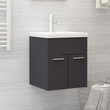 vidaXL Mueble con lavabo madera de ingeniería gris