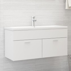 vidaXL Mueble con lavabo madera de ingeniería blanco
