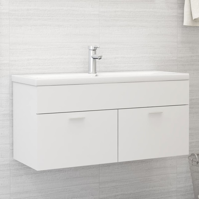 vidaXL Mueble con lavabo madera de ingeniería blanco vidaXL Mueble con lavabo madera de ingeniería blanco