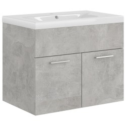 vidaXL Mueble con lavabo madera de ingeniería gris hormigón