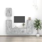 vidaXL Set de muebles de TV 5 pzas madera contrachapada gris hormigón
