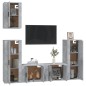vidaXL Set de muebles de TV 5 pzas madera contrachapada gris hormigón