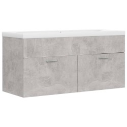 vidaXL Mueble con lavabo madera de ingeniería gris hormigón