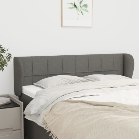vidaXL Cabecero de tela gris oscuro 147x23x78/88 cm