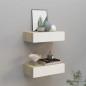 vidaXL Estantes de pared con cajón 2 uds MDF roble/blanco 40x23,5x10cm vidaXL Estantes de pared con cajón 2 uds MDF roble/blanco 40x23,5x10cm
