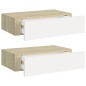 vidaXL Estantes de pared con cajón 2 uds MDF roble/blanco 40x23,5x10cm vidaXL Estantes de pared con cajón 2 uds MDF roble/blanco 40x23,5x10cm