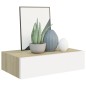 vidaXL Estantes de pared con cajón 2 uds MDF roble/blanco 40x23,5x10cm vidaXL Estantes de pared con cajón 2 uds MDF roble/blanco 40x23,5x10cm