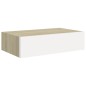 vidaXL Estantes de pared con cajón 2 uds MDF roble/blanco 40x23,5x10cm vidaXL Estantes de pared con cajón 2 uds MDF roble/blanco 40x23,5x10cm