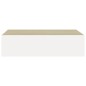 vidaXL Estantes de pared con cajón 2 uds MDF roble/blanco 40x23,5x10cm vidaXL Estantes de pared con cajón 2 uds MDF roble/blanco 40x23,5x10cm
