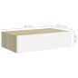 vidaXL Estantes de pared con cajón 2 uds MDF roble/blanco 40x23,5x10cm vidaXL Estantes de pared con cajón 2 uds MDF roble/blanco 40x23,5x10cm