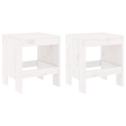 vidaXL Taburetes de jardín 2 uds madera maciza pino blanco 40x36x45 cm