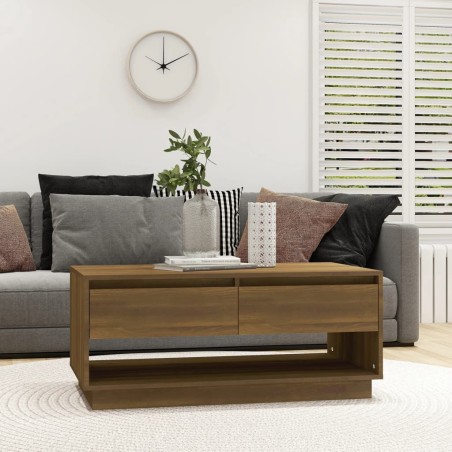 vidaXL Mesa de centro madera de ingeniería marrón roble 102,5x55x44 cm