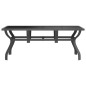 vidaXL Mesa de jardín acero y vidrio gris y negro 180x80x70 cm