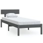 vidaXL Estructura de cama madera maciza de pino gris 100x200 cm