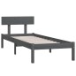 vidaXL Estructura de cama madera maciza de pino gris 100x200 cm