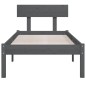 vidaXL Estructura de cama madera maciza de pino gris 100x200 cm