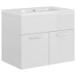 vidaXL Mueble con lavabo madera de ingeniería blanco brillante vidaXL Mueble con lavabo madera de ingeniería blanco brillante