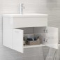 vidaXL Mueble con lavabo madera de ingeniería blanco brillante vidaXL Mueble con lavabo madera de ingeniería blanco brillante