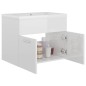 vidaXL Mueble con lavabo madera de ingeniería blanco brillante vidaXL Mueble con lavabo madera de ingeniería blanco brillante