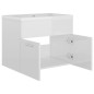 vidaXL Mueble con lavabo madera de ingeniería blanco brillante vidaXL Mueble con lavabo madera de ingeniería blanco brillante