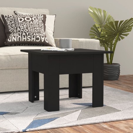 vidaXL Mesa de centro madera de ingeniería negra 55x55x42 cm