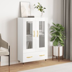 vidaXL Aparador alto madera de ingeniería blanco brillo 69,5x31x115 cm