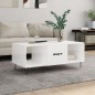 vidaXL Mesa de centro madera contrachapada blanco brillo 102x50x40 cm