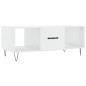vidaXL Mesa de centro madera contrachapada blanco brillo 102x50x40 cm