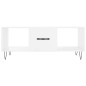 vidaXL Mesa de centro madera contrachapada blanco brillo 102x50x40 cm