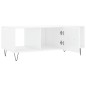 vidaXL Mesa de centro madera contrachapada blanco brillo 102x50x40 cm