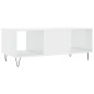 vidaXL Mesa de centro madera contrachapada blanco brillo 102x50x40 cm