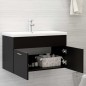 vidaXL Mueble con lavabo madera de ingeniería negro vidaXL Mueble con lavabo madera de ingeniería negro