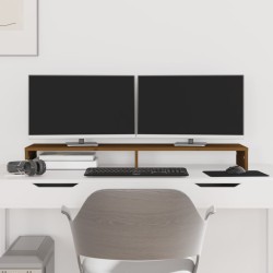 vidaXL Soporte de monitor madera maciza pino marrón miel 100x27x10 cm