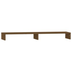 vidaXL Soporte de monitor madera maciza pino marrón miel 100x27x10 cm