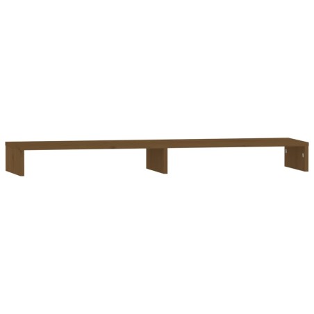 vidaXL Soporte de monitor madera maciza pino marrón miel 100x27x10 cm