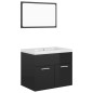 vidaXL Juego de muebles de baño madera de ingeniería negro brillo
