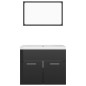 vidaXL Juego de muebles de baño madera de ingeniería negro brillo