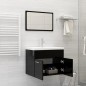 vidaXL Juego de muebles de baño madera de ingeniería negro brillo