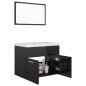 vidaXL Juego de muebles de baño madera de ingeniería negro brillo